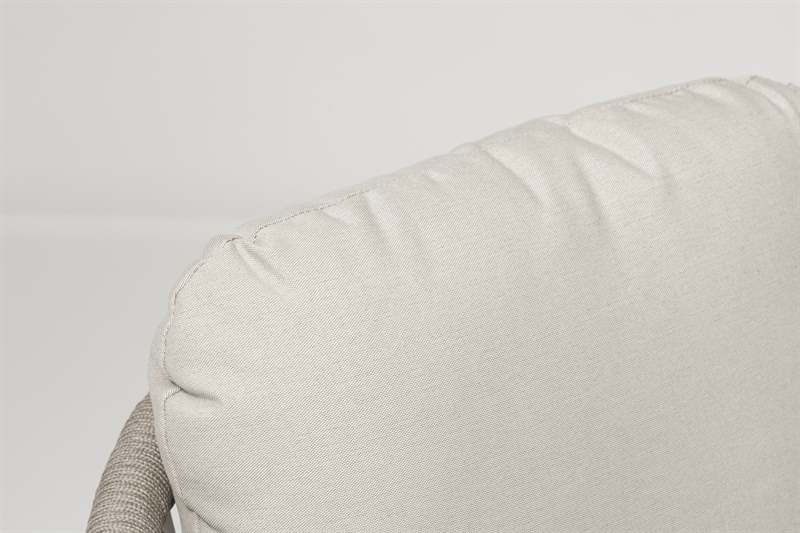 Sofa 3 plazas Nelayan aluminio blanco cuerda Greige