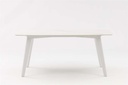 Mesa de comedor Nelayan 180x90 alu blanco top sint. Blanco