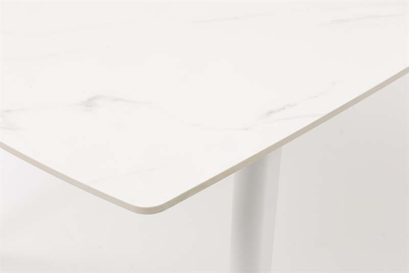 Mesa de comedor Nelayan 180x90 alu blanco top sint. Blanco