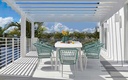 Mesa de comedor Nelayan 180x90 alu blanco top sint. Blanco
