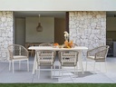 Mesa de comedor Nelayan 180x90 alu blanco top sint. Blanco