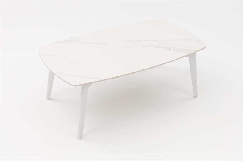 Mesa de centro Nelayan 120x70  alu blanco top sint. Blanco