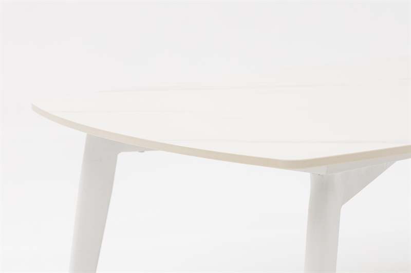 Mesa de centro Nelayan 120x70  alu blanco top sint. Blanco
