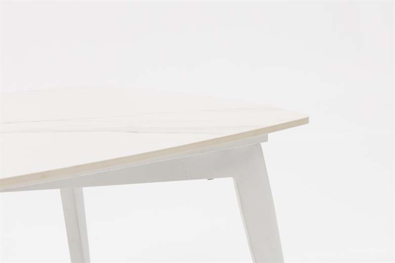 Mesa de centro Nelayan 120x70  alu blanco top sint. Blanco