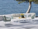 Mesa de centro Nelayan 120x70  alu blanco top sint. Blanco