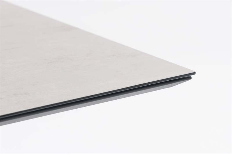 Mesa elevable Isabela 90x90x50/74  aluminio antracita con cristal ceramico gris claro.