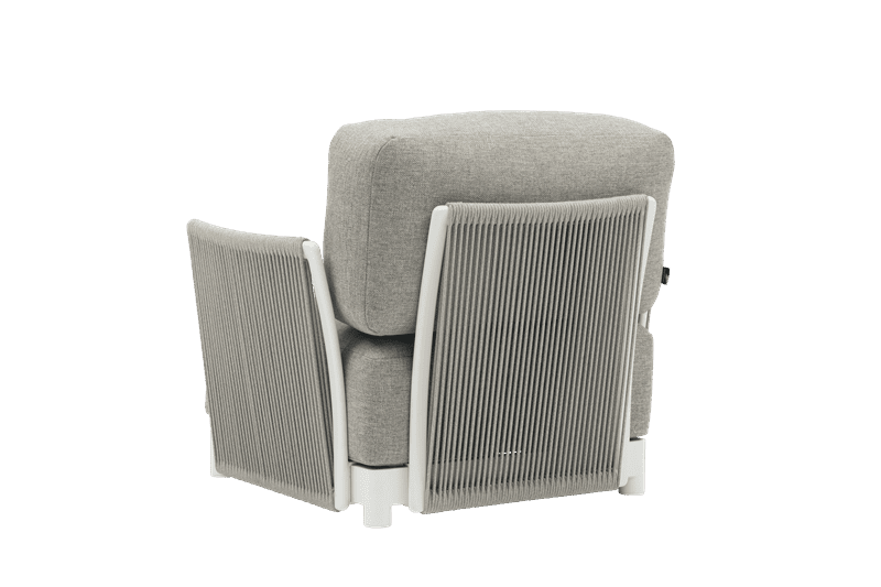 Sofa 1 plaza Silai aluminio blanco textil gris medio