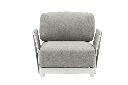 Sofa 1 plaza Silai aluminio blanco textil gris medio
