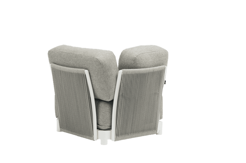Sofa 1 plaza Silai aluminio blanco textil gris medio