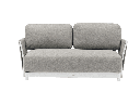Sofa 2 plazas Silai aluminio blanco textil gris medio