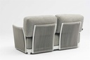 Sofa 2 plazas Silai aluminio blanco textil gris medio