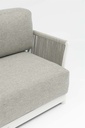 Sofa 2 plazas Silai aluminio blanco textil gris medio
