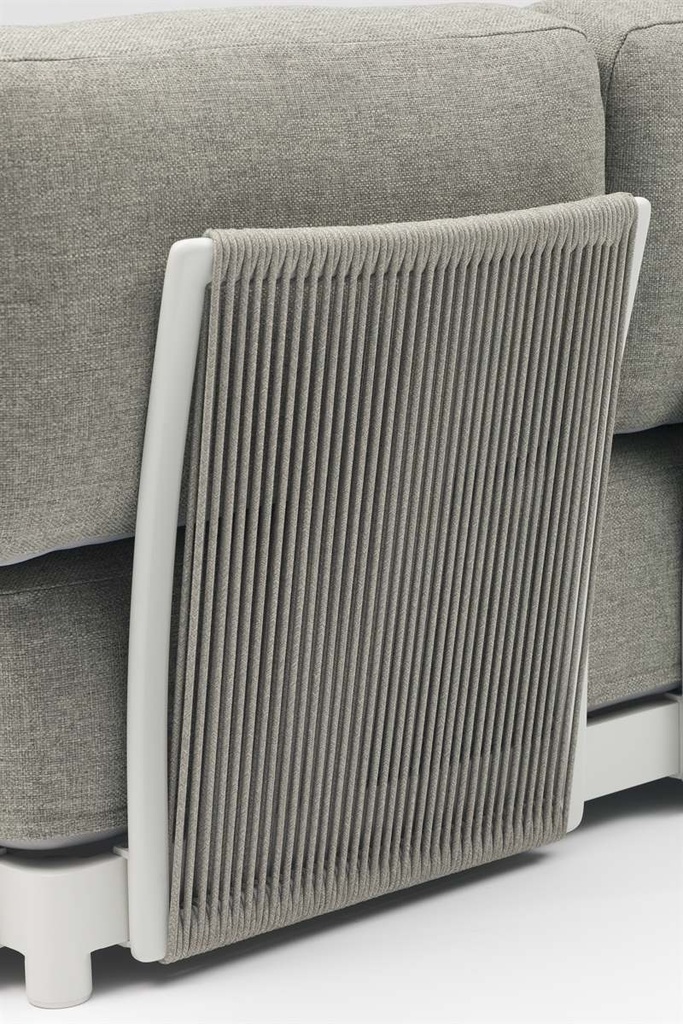 Sofa 2 plazas Silai aluminio blanco textil gris medio