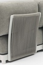 Sofa 2 plazas Silai aluminio blanco textil gris medio