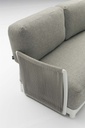 Sofa 2 plazas Silai aluminio blanco textil gris medio