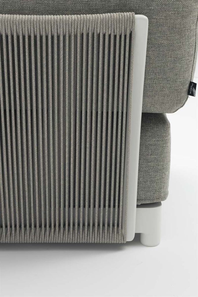 Sofa 2 plazas Silai aluminio blanco textil gris medio
