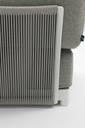 Sofa 2 plazas Silai aluminio blanco textil gris medio