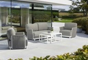 Sofa 1 plaza Silai aluminio blanco textil gris medio