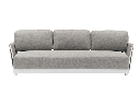 Sofa 3 plazas Silai aluminio blanco textil gris medio