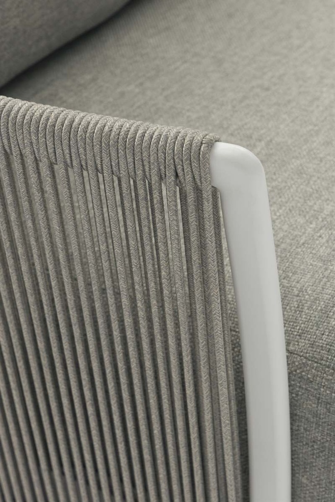 Sofa 3 plazas Silai aluminio blanco textil gris medio