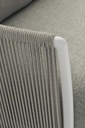 Sofa 3 plazas Silai aluminio blanco textil gris medio
