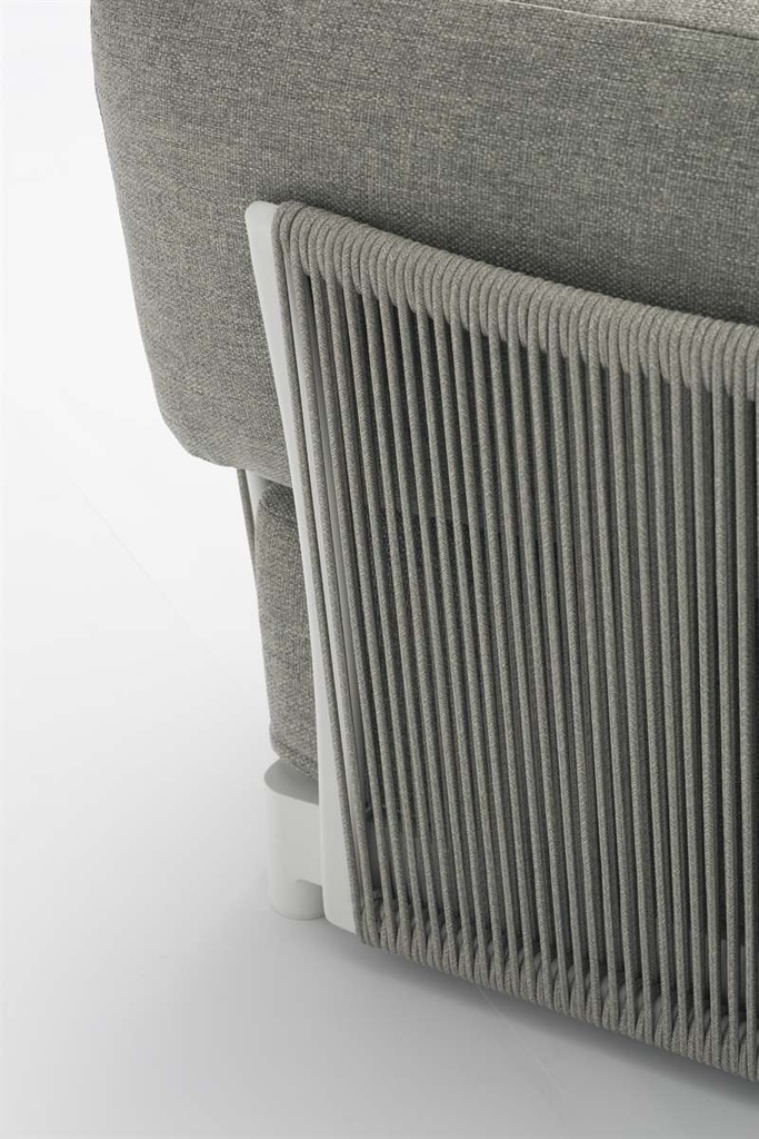 Sofa 3 plazas Silai aluminio blanco textil gris medio
