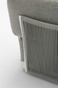 Sofa 3 plazas Silai aluminio blanco textil gris medio
