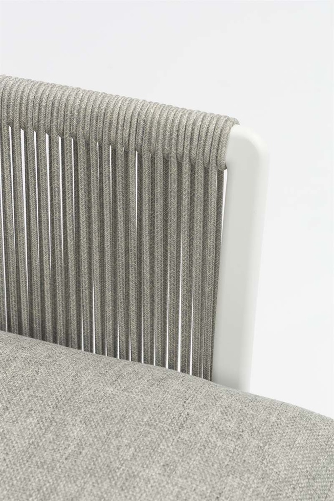 Sofa 3 plazas Silai aluminio blanco textil gris medio