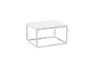 Set mesas axiliares Silai aluminio blanco con encimera ceramica beige.
