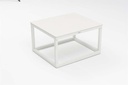 Set mesas axiliares Silai aluminio blanco con encimera ceramica beige.