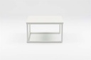 Set mesas axiliares Silai aluminio blanco con encimera ceramica beige.
