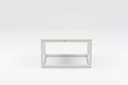 Set mesas axiliares Silai aluminio blanco con encimera ceramica beige.