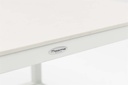 Set mesas axiliares Silai aluminio blanco con encimera ceramica beige.