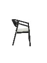 SILLA CON BRAZOS APPELTON ALUMINIO NEGRO  Y TRENZADO NEGRO