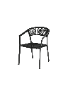 SILLA CON BRAZOS APPELTON ALUMINIO NEGRO  Y TRENZADO NEGRO