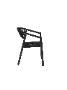 SILLA CON BRAZOS APPELTON ALUMINIO NEGRO  Y TRENZADO NEGRO