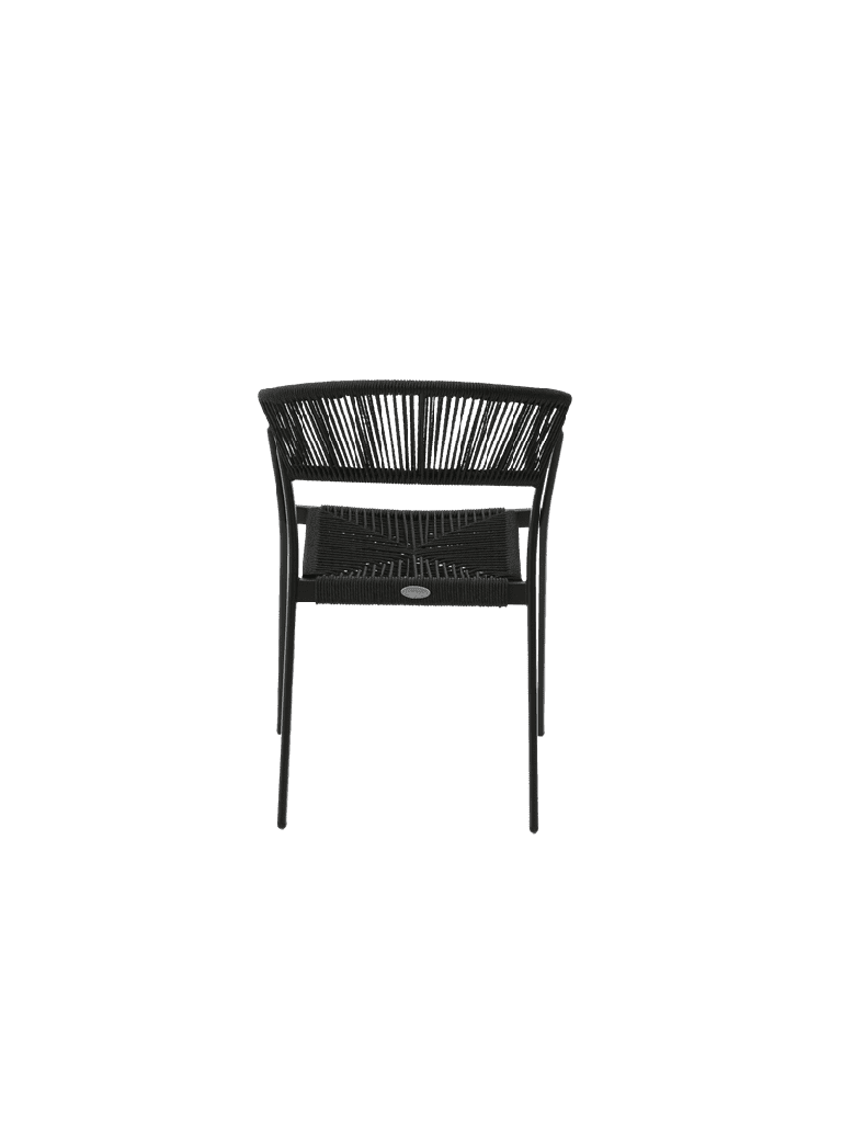 SILLA CON BRAZOS APPELTON ALUMINIO NEGRO  Y TRENZADO NEGRO