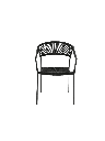SILLA CON BRAZOS APPELTON ALUMINIO NEGRO  Y TRENZADO NEGRO