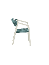 SILLA CON BRAZOS APPELTON ALUMINIO BLANCO  Y TRENZADO AQUA