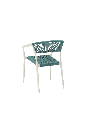 SILLA CON BRAZOS APPELTON ALUMINIO BLANCO  Y TRENZADO AQUA