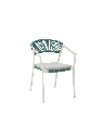 SILLA CON BRAZOS APPELTON ALUMINIO BLANCO  Y TRENZADO AQUA