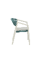SILLA CON BRAZOS APPELTON ALUMINIO BLANCO  Y TRENZADO AQUA