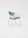 SILLA CON BRAZOS APPELTON ALUMINIO BLANCO  Y TRENZADO AQUA