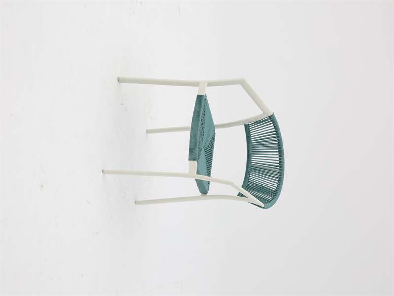 SILLA CON BRAZOS APPELTON ALUMINIO BLANCO  Y TRENZADO AQUA