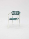SILLA CON BRAZOS APPELTON ALUMINIO BLANCO  Y TRENZADO AQUA