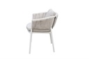 Sillon de comedor Attica Attica aluminio blanco y textil gris claro