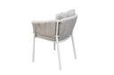 Sillon de comedor Attica Attica aluminio blanco y textil gris claro