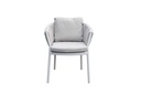 Sillon de comedor Attica Attica aluminio blanco y textil gris claro