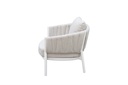 Sofa 1 plaza Attica aluminio blanco y textil gris claro