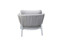 Sofa 1 plaza Attica aluminio blanco y textil gris claro